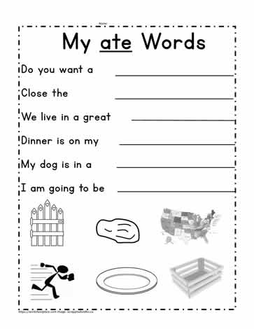 ate Word Sentences