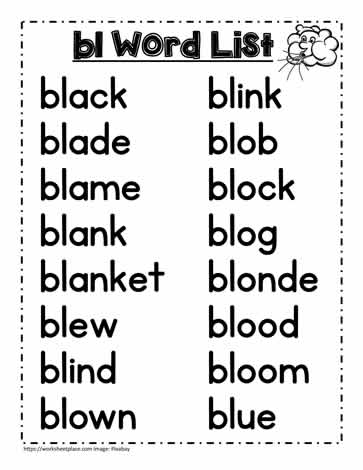 A bl Spelling List