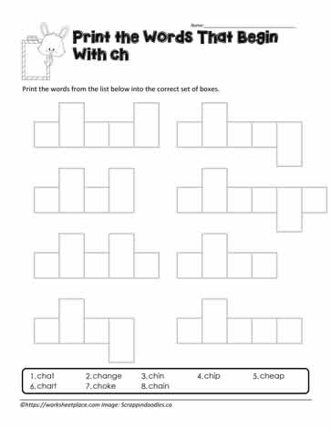 ch Digraph Word Shape