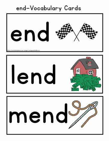 end Vocabulary Cards