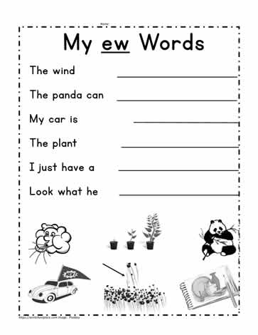 ew Word Family Sentences