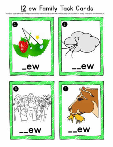 ew Word Family Task Cards