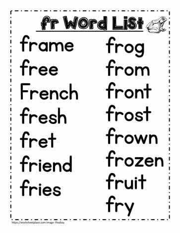 A fr Spelling List