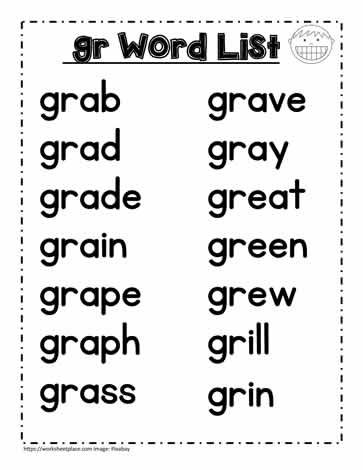 A gr Spelling List