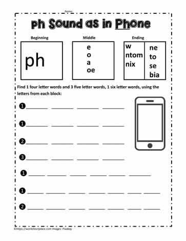 ph Digraph Build Words