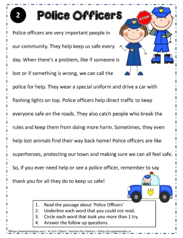 Reading Comprehension About Police Officers