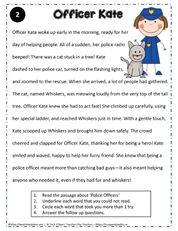 Reading Comprehension About Officer Kate