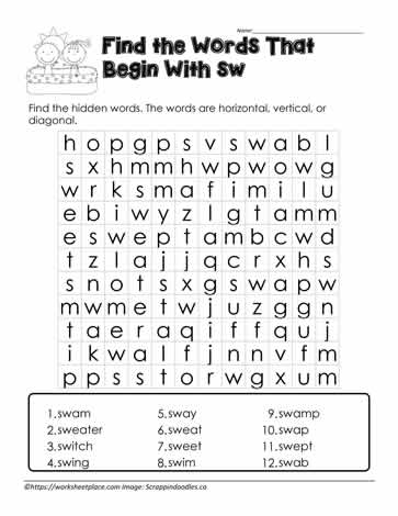Wordsearch for sw Blends