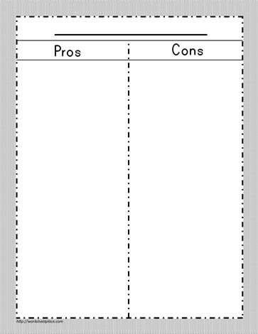 T-Chart for Pros and Cons