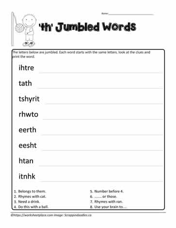 jumbled letters worksheet