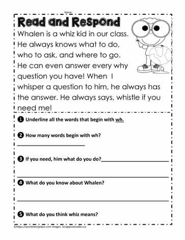 Read and Respond wh Digraphs