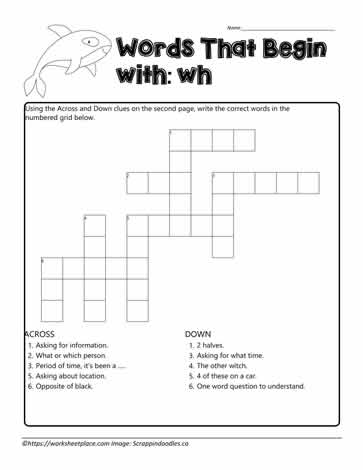 Crosswords for wh Digraphs