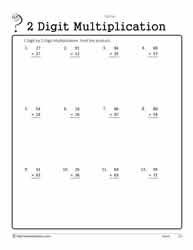 2 Digit Multiplication Worksheet 