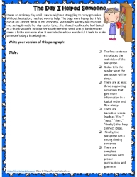 3rd-4th Grade Mentor Paragraphs Worksheets