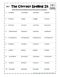 Common Misspelled Words 5th Grade Worksheets