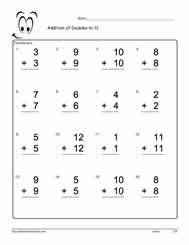 Adding Doubles to 12 Worksheet-8
