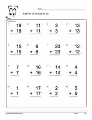 Adding Doubles to 20 Worksheet-14