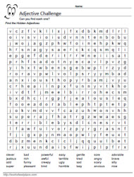 Wordsearch for Adjectives