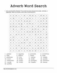 Word Search for Adverbs