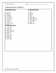 Answers to Polynomials Worksheets