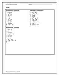 Answers to Polonomials Worksheets