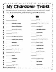 Character Trait Inventory