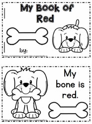 Color Word Booklet Red