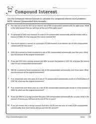 Compound Interest Worksheet 07