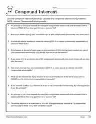 Compound Interest Worksheet 08