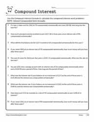 Compound Interest Worksheet 10