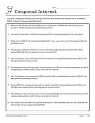 Compound Interest Worksheet 11