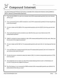 Compound Interest Worksheet 13