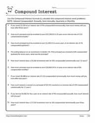Compound Interest Worksheet 20