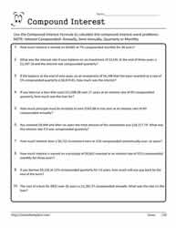 Compound Interest Worksheet 21