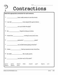 Contractions Activity in Google apps and PDF