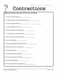 Contractions Worksheet 8