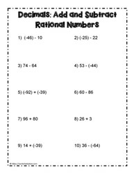Decimals Add and Subtract Rationals