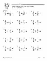 Divide Fraction Worksheet -1