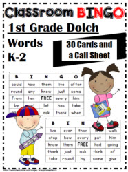 Dolch First Grade Bingo