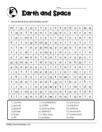 Earth and Space Wordsearch