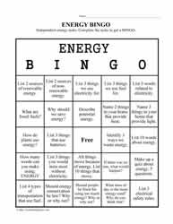 Energy Bingo 