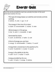 Energy Quiz 