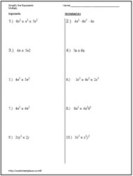 solving problems with exponents worksheet