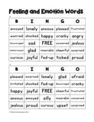 Feelings Bingo 13-14