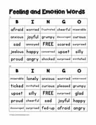 Feelings Bingo 19-20