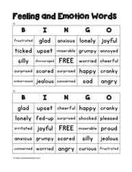 Feelings Bingo 15-16