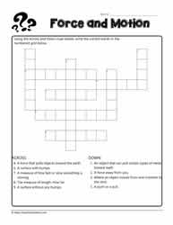 Force Motion Crossword 1