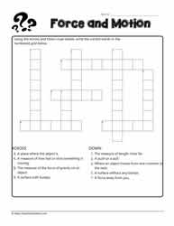 Force Motion Crossword 2