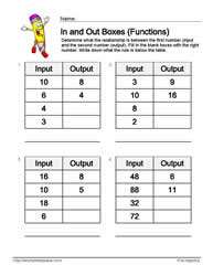 Input Output Worksheets