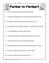 Farther and Further Worksheets